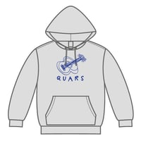 "QUARS✕カフェと工房ぼくの色"Guitar Hoodie(Gray✕Navy)