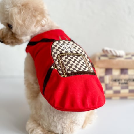 【即納】Chewy Vuiton Checker バックパック Redトップス