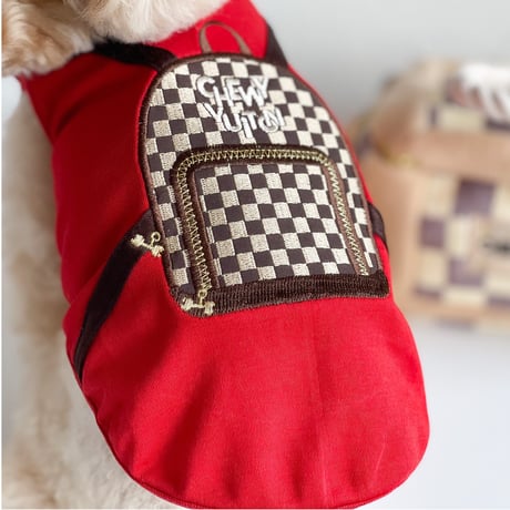 【即納】Chewy Vuiton Checker バックパック Redトップス