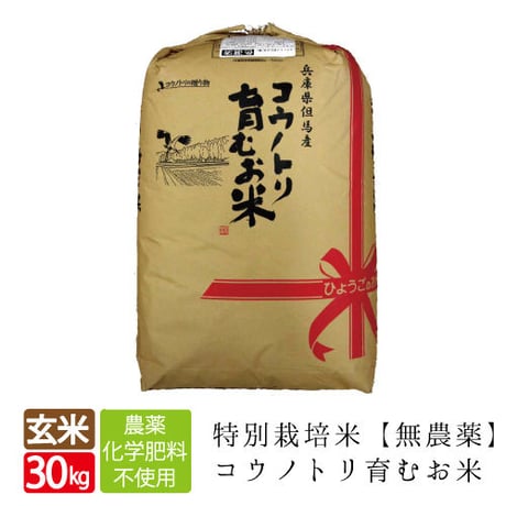 無農薬米　コウノトリ育む農法栽培米　白米20kg 楽天市場】令和6年産 新米 減農薬 無化学肥料 コウノトリ育むお