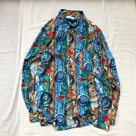 Men's L/S abstract rayon shirts