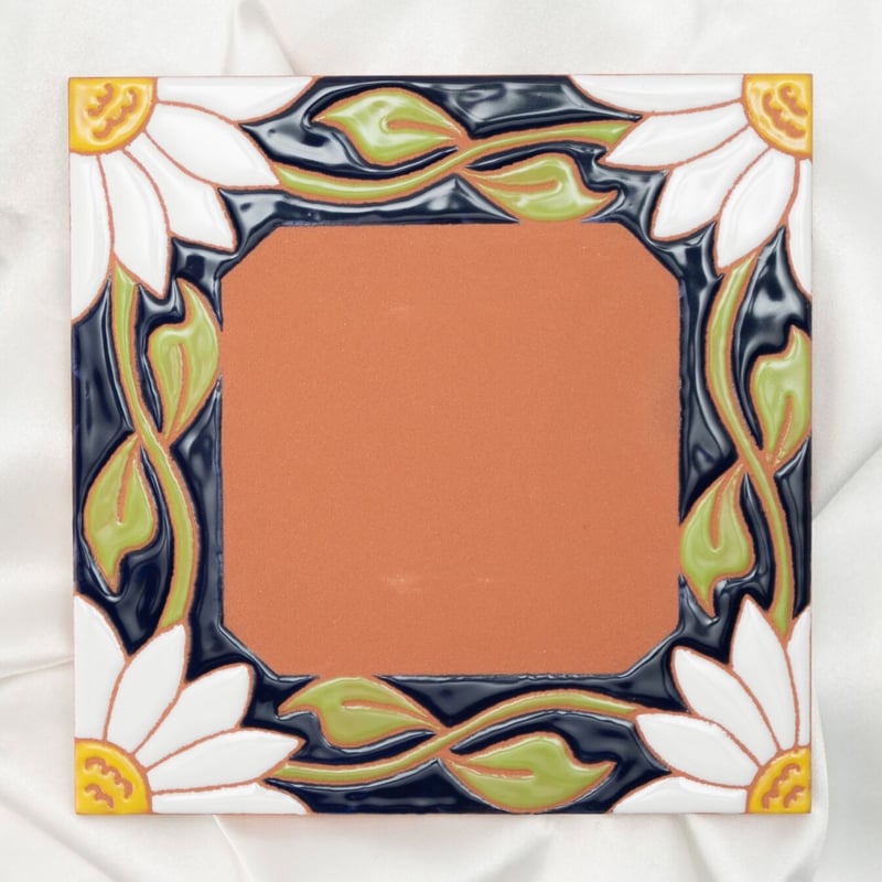 スペイン製 花絵 タイル6枚 スペインタイル 床・壁装飾タイル 330角平