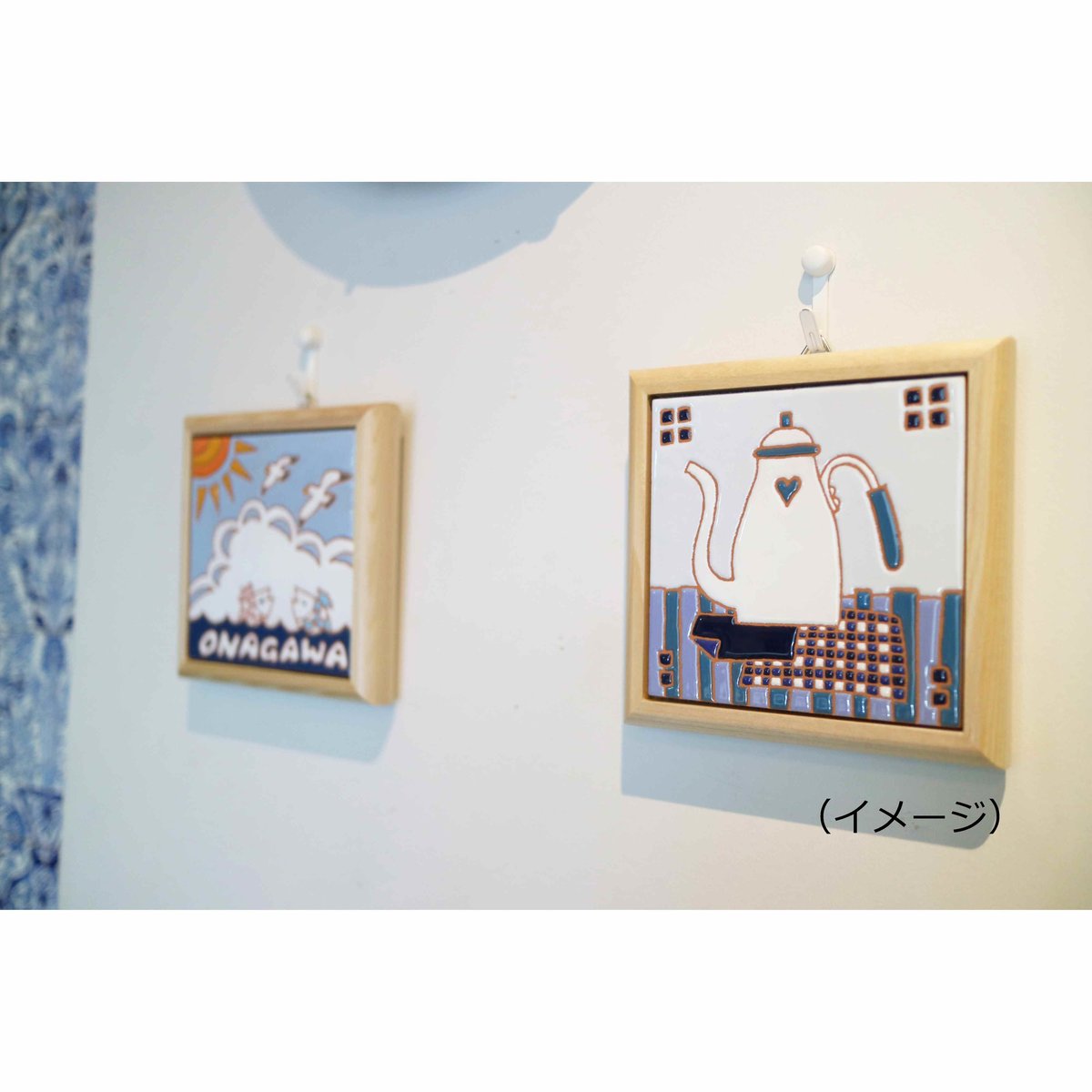 抽象タイルアート 木製フレーム付き 東谷 アートパネル 60×90cm モダン