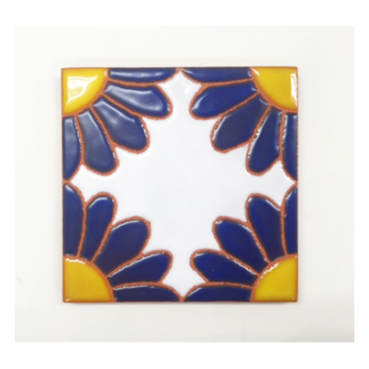 創作タイル　スペインタイル　オーダー スペインタイル】タイルコースター 7.5×7.5cm C-6 | みなとまち