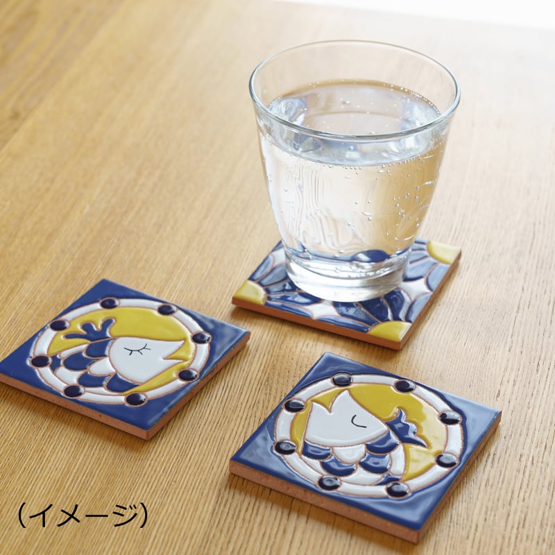 スペインタイル】タイルコースター 7.5×7.5cm C-3 | みなとまち