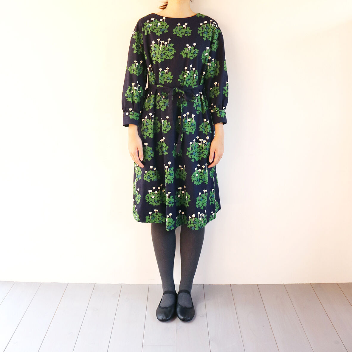 MUDDY WORKS プリント生地 [白詰草] オーガニックオックス 50cm | Tom