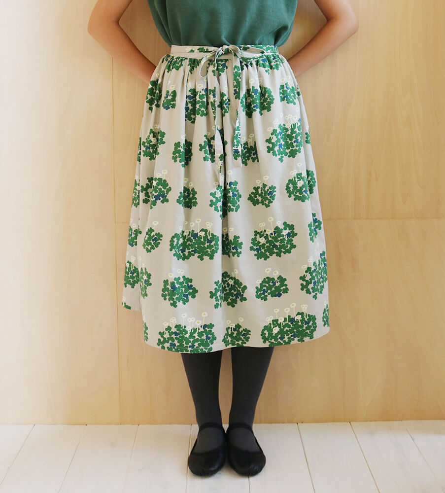 MUDDY WORKS プリント生地 [白詰草] オーガニックオックス 50cm