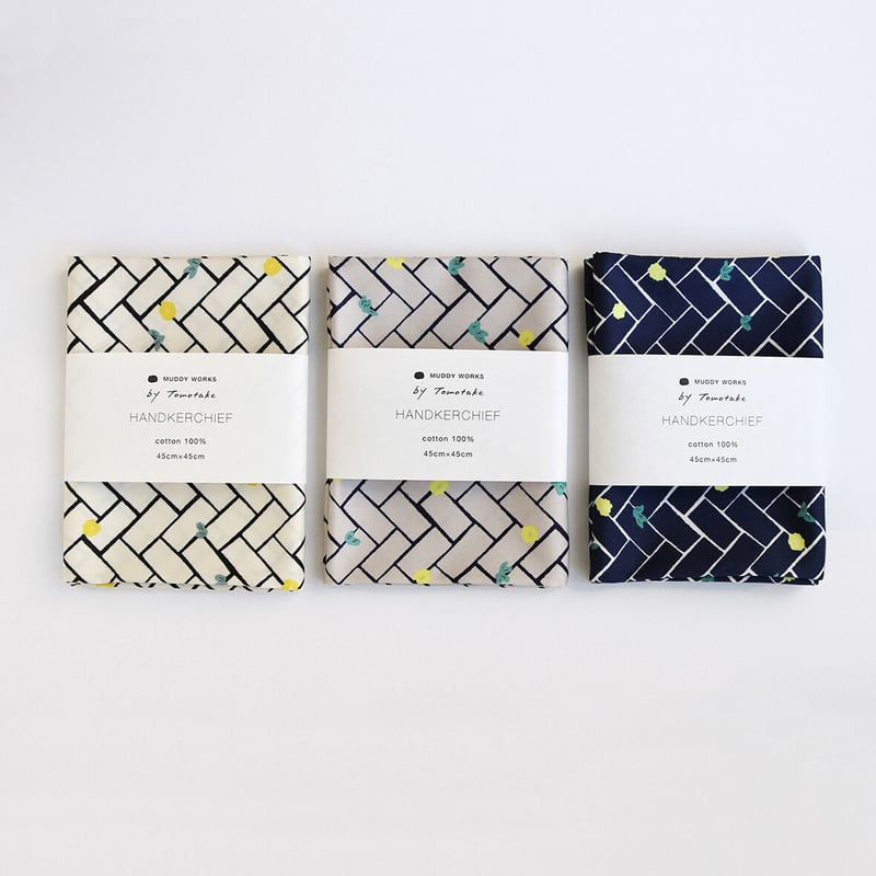 綿サテンのハンカチ Bricks | Tomotake Online Store