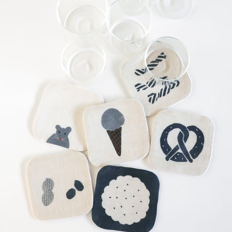 泥染リネンコースター [No.34〜No.42]　Linen Coaster