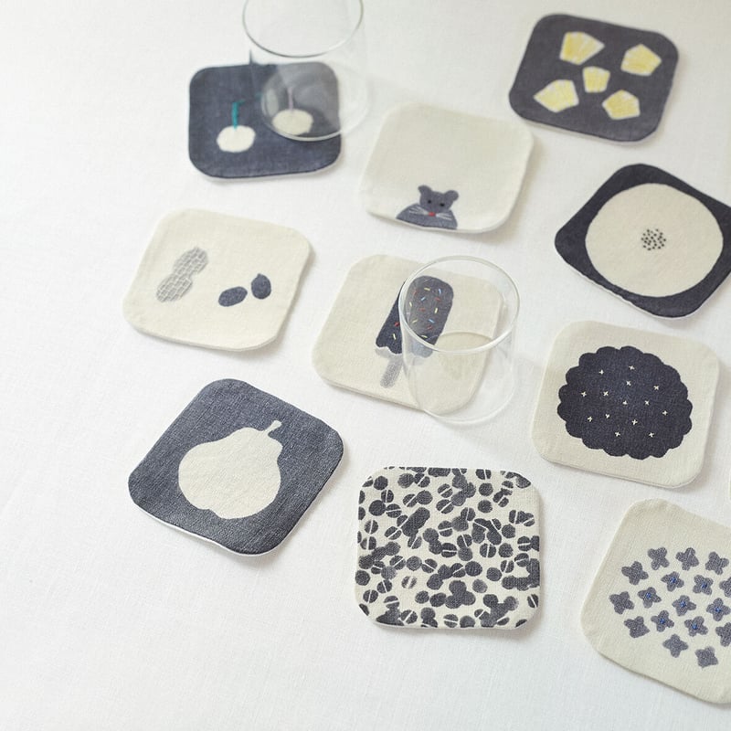 泥染リネンコースター [No.12〜No.22] Linen Coasters | Tomot