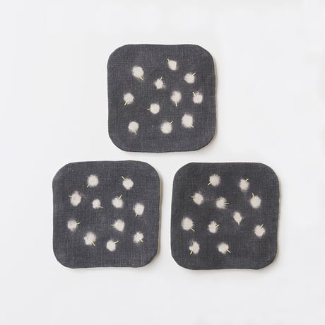 泥染リネンコースター [No.12〜No.22]　Linen Coasters