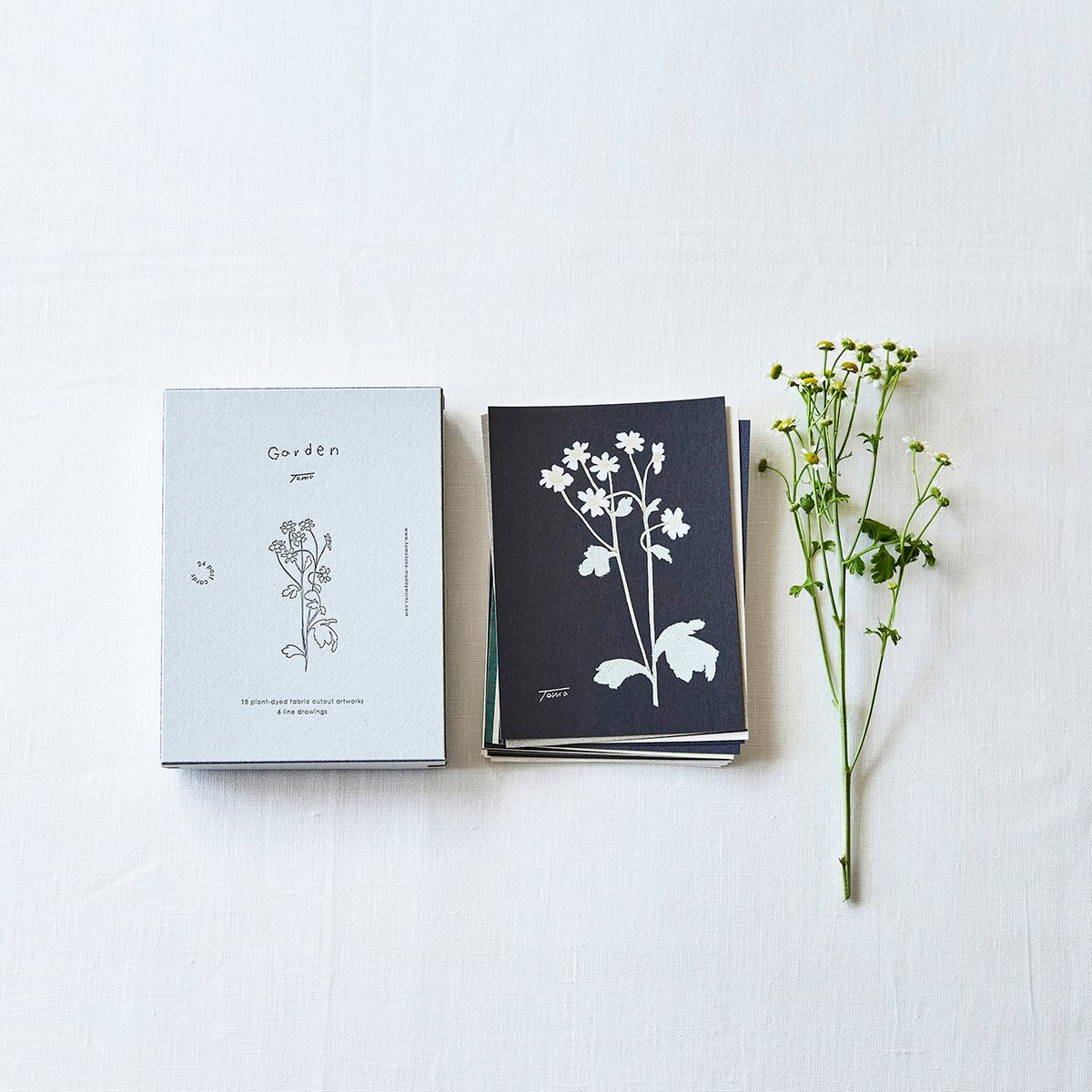 ポストカードセット 「Garden」布の切り絵 24枚セット 箱入り