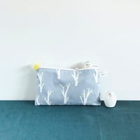 FLAT POUCH 「tsubomi」 / つぼみ柄ポーチ