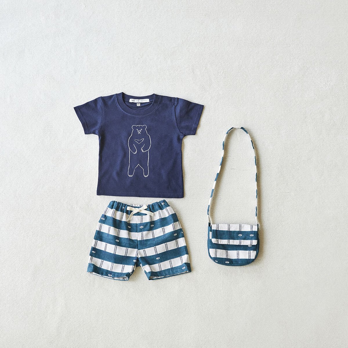 はまっ子 MUDDY WORKSプリント生地 [Ladder] オーガニックオックス 50cm