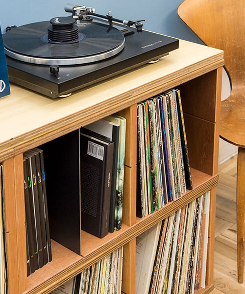 GRIFUレコードシェルフ レコードコレクションシェルフ 幅49.5cm×奥行40.5cm 1台でレコード