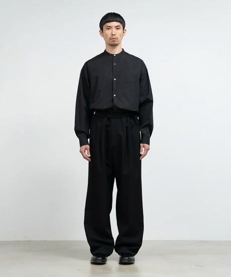 Graphpaper _ High Count Band Collar Round Cut Oversized Shirt