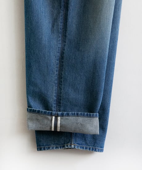 THE RERACS _ RERACS LEFT HAND DENIM WIDE BALLEL DENIM ( Washed Blue )
