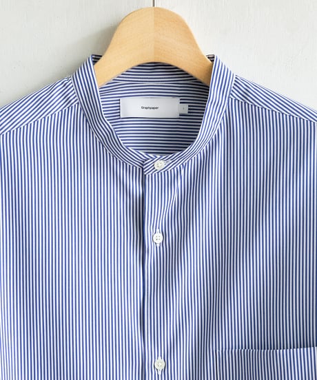 Graphpaper _ High Count Band Collar Round Cut Oversized Shirt