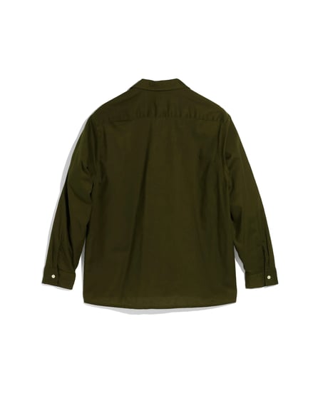 FOUNDOUR _ OPEN COLLAR SHIRT ( Olive )