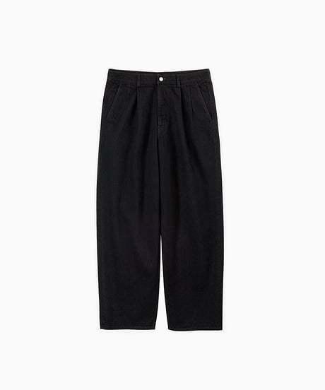 Graphpaper _ Selvage Denim Two Tuck Pants ( BLACK WASHED )