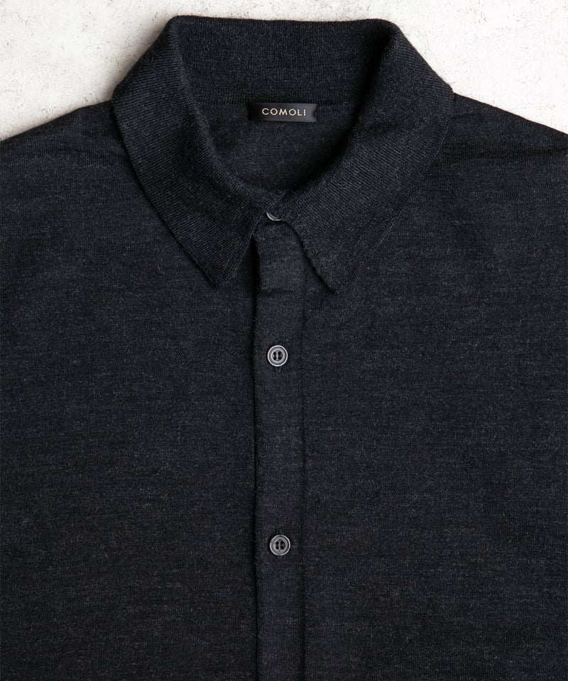 COMOLI _ ウール 衿つきカーディガン | Tronica