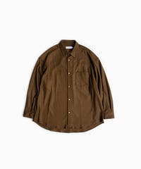Graphpaper _ Wool Smooth Flannel Oversized Regular Collar Shirt ( Brown )