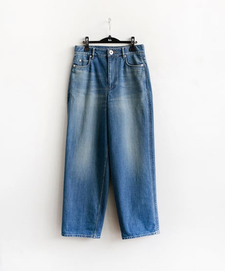 THE RERACS _ RERACS LEFT HAND DENIM WIDE BALLEL DENIM ( Washed Blue )