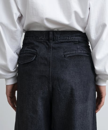 Graphpaper _ Selvage Denim Two Tuck Pants（ DARK FADE BLACK ）