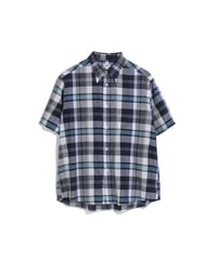 FOUNDOUR _ COTTON MADRAS CHECK SHIRT ( Blue )