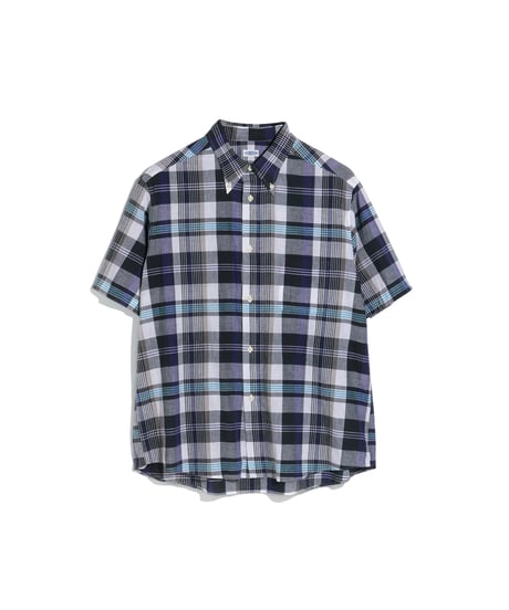 FOUNDOUR _ COTTON MADRAS CHECK SHIRT ( Blue )