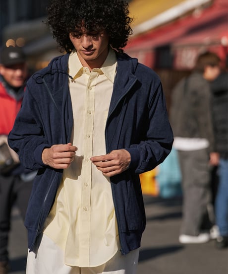 FOUNDOUR _ COTTON BROAD REGULAR COLLAR SHIRT ( Yellow )