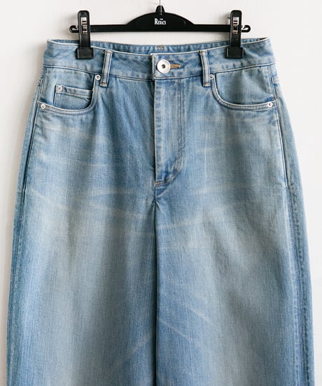 THE RERACS _ RERACS LEFT HAND DENIM WIDE BALLEL DENIM ( Bleach Light Blue )