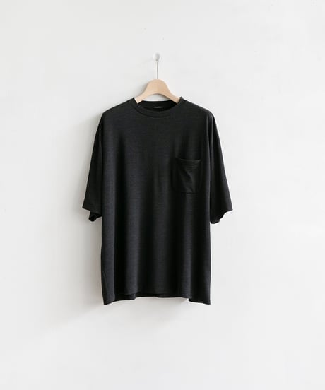COMOLI _ サマーウール 半袖Tシャツ ( Charcoal )
