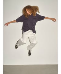 Y _ ORGANIC COTTON WASHER SATIN OPEN COLLAR SHIRT