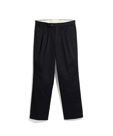 FOUNDOUR _ T/C TWILL TUCK TROUSERS ( Black )
