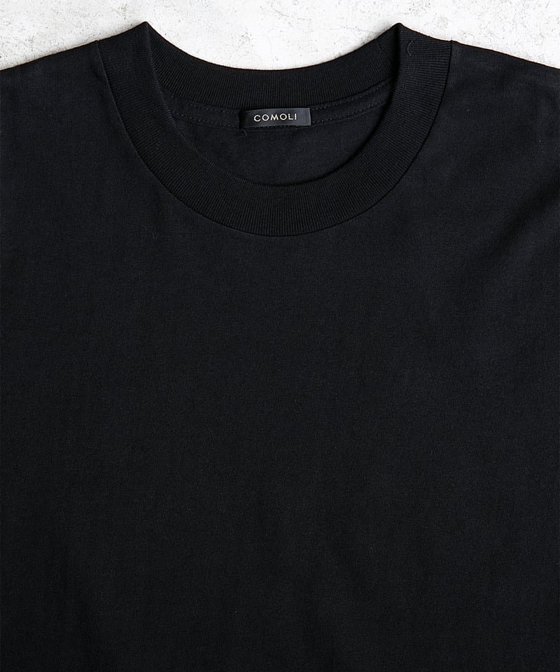 COMOLI 25SS コットンジャージーロングスリーブTシャツ ブラック2 COMOLI(コモリ) / コットンジャージ 長袖Tシャツ / BLACK 25AW