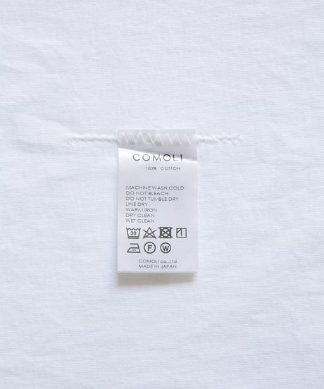 COMOLI _ コットンジャージ半袖シャツ ( White )