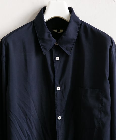 COMME des GARÇONS HOMME DEUX _ エステルブロード 製品後加工 ロングスリーブシャツ ( Navy )