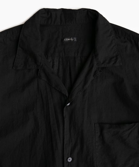 COMOLI _ KHADIコットン 半袖オープンカラーシャツ