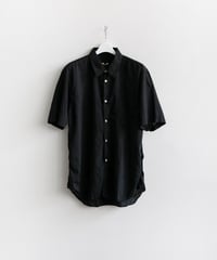 COMME des GARÇONS HOMME DEUX _ エステルブロード 製品加工 半袖シャツ ( Black )