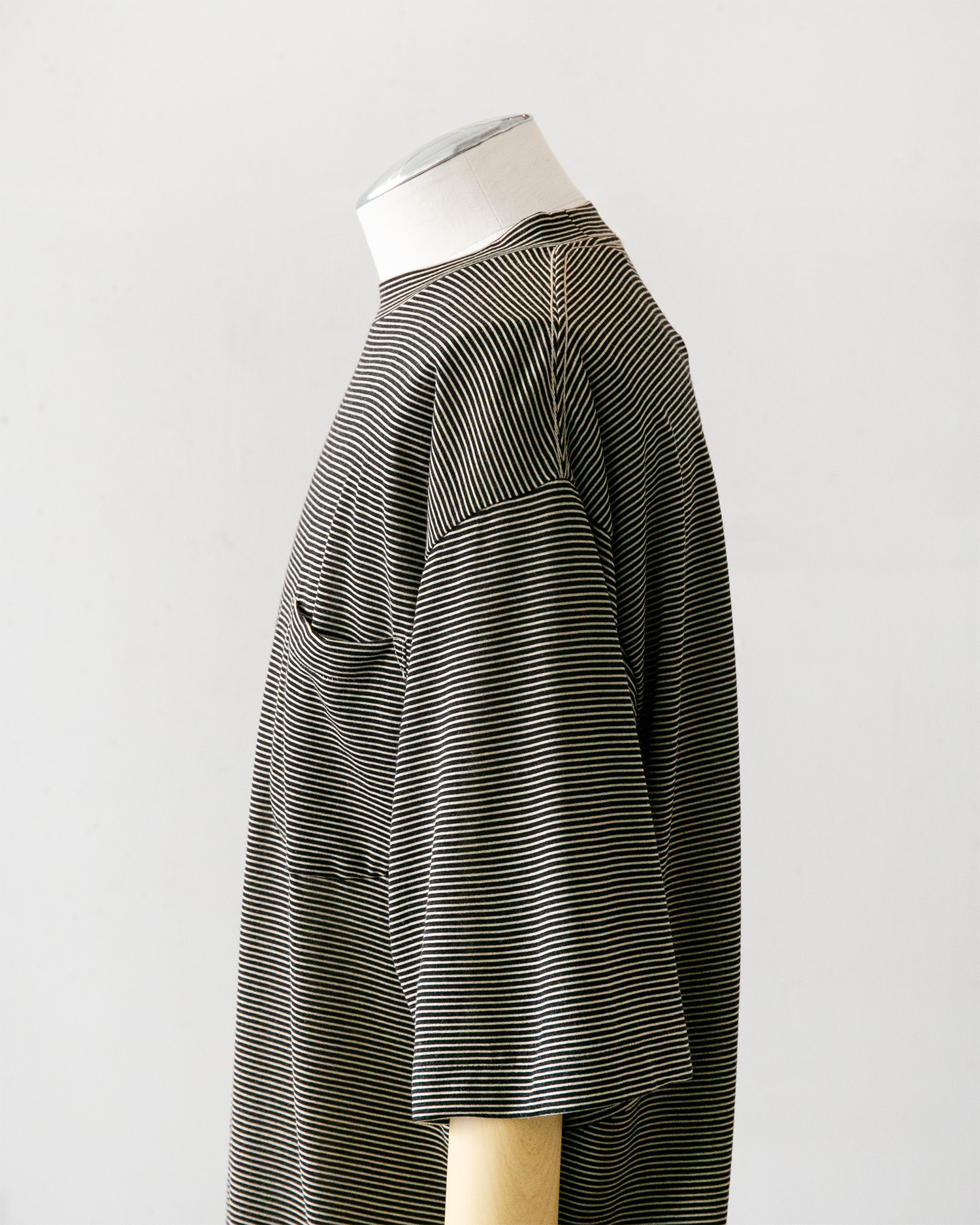 COMOLI _ サマーウール 半袖Tシャツ ( Border ) | Tronica