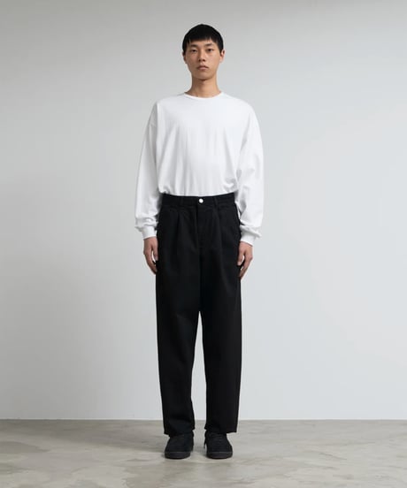 Graphpaper _ Selvage Denim Two Tuck Pants ( BLACK WASHED )