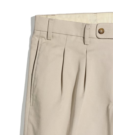 FOUNDOUR _ T/C TWILL TUCK TROUSERS ( Sand Beige )