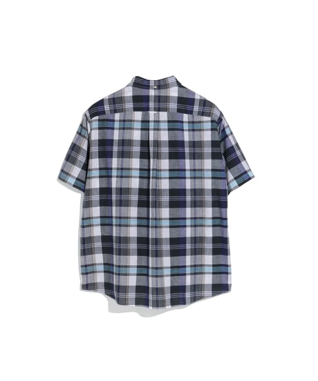 FOUNDOUR _ COTTON MADRAS CHECK SHIRT ( Blue )