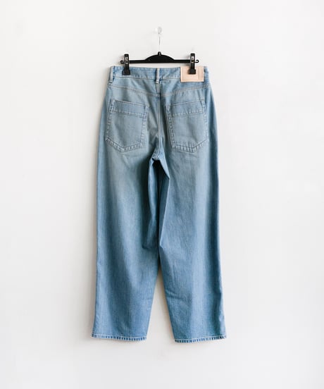 THE RERACS _ RERACS LEFT HAND DENIM WIDE BALLEL DENIM ( Bleach Light Blue )