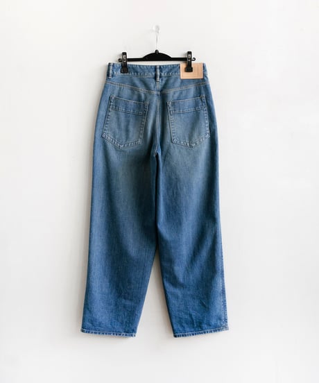 THE RERACS _ RERACS LEFT HAND DENIM WIDE BALLEL DENIM ( Washed Blue )