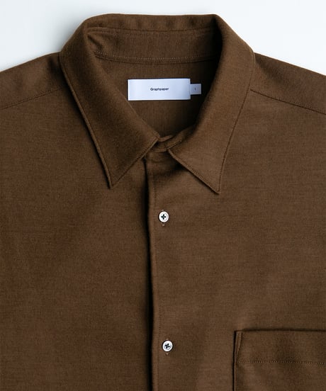 Graphpaper _ Wool Smooth Flannel Oversized Regular Collar Shirt ( Brown )