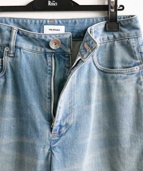 THE RERACS _ RERACS LEFT HAND DENIM WIDE BALLEL DENIM ( Bleach Light Blue )