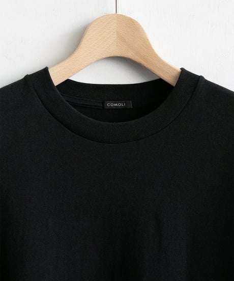 COMOLI _ コットンジャージ半袖シャツ ( Black )
