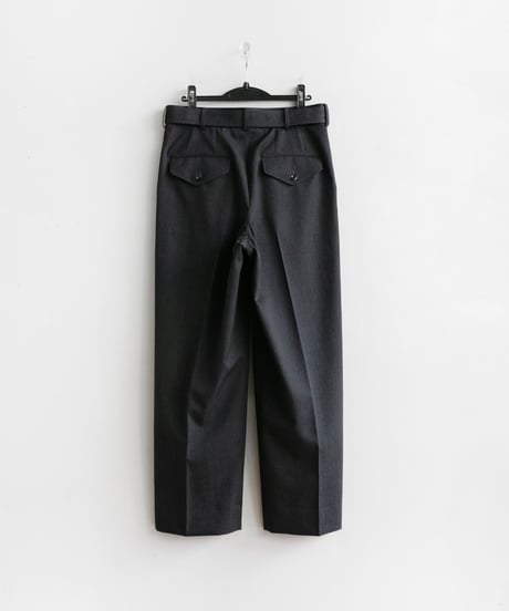 THE RERACS _ THE SLACKS BELTED 2 TUCK ( GUNMETAL GRAY )
